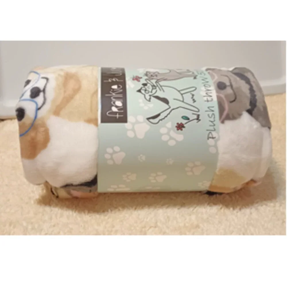 Copy-NWT~ Frankie & June Ultra-Soft Double-Sided Plush Throw Blanket (50